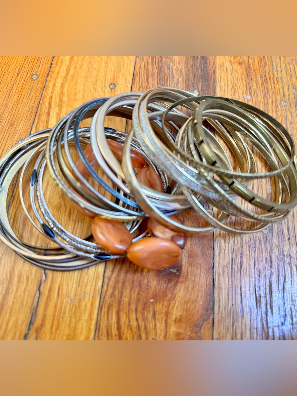 Large lot mixed metals all wearable bangles bracelets vintage